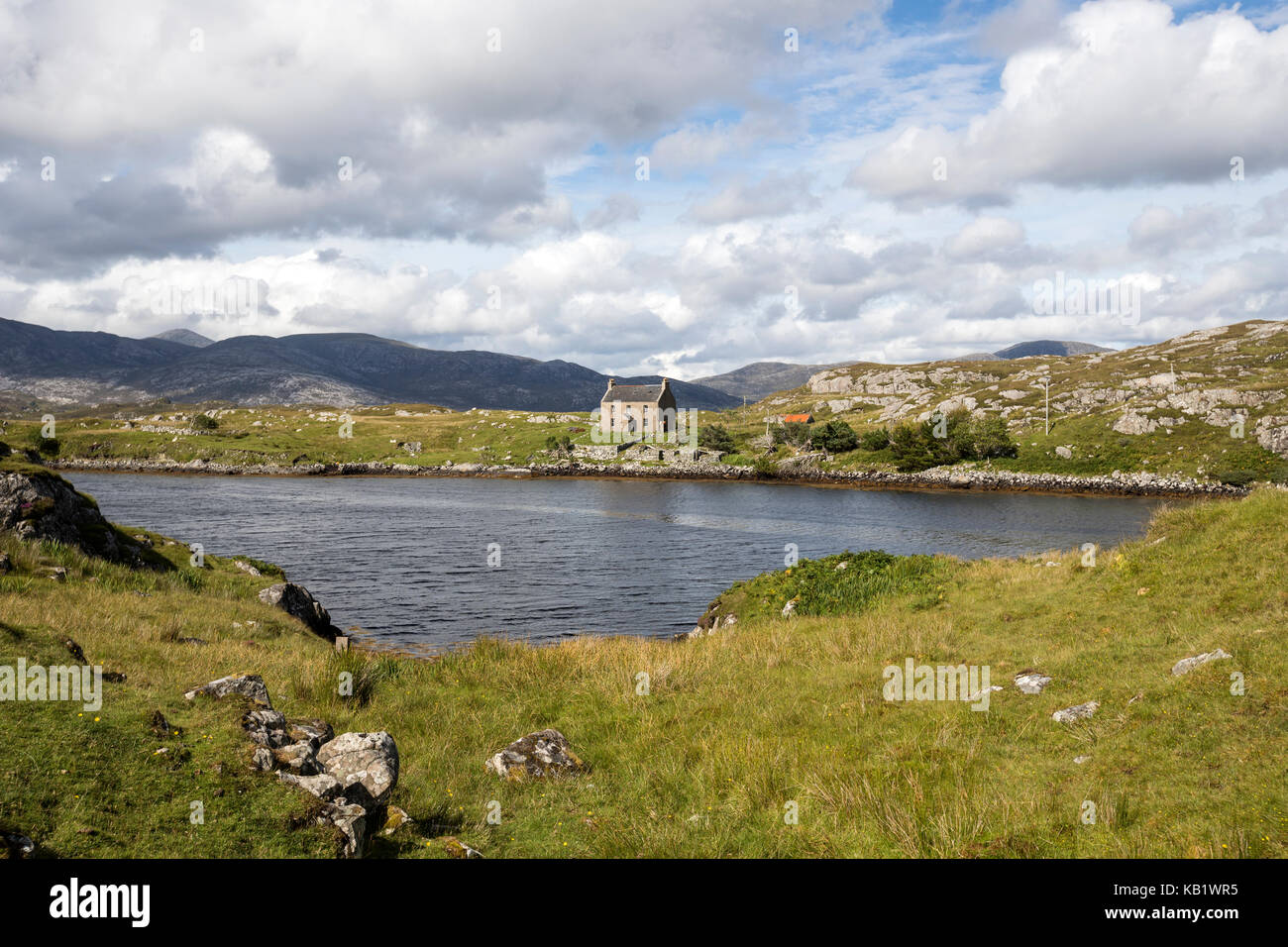 Isolated house in the coast of Lewis and Harris island, Outer Hebrides