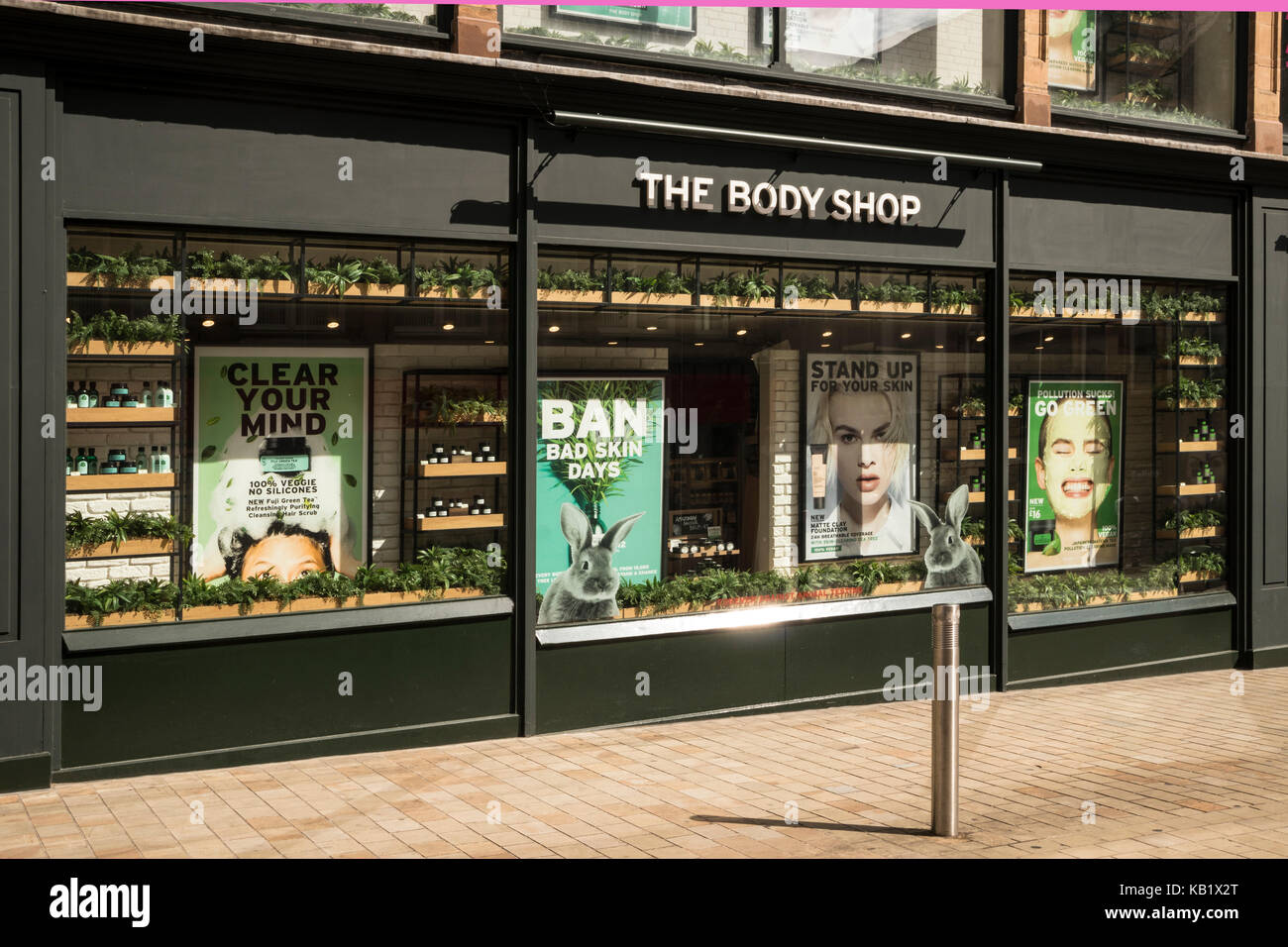 Exterior photograph of The Body Shop in Leeds City Centre, Yorkshire