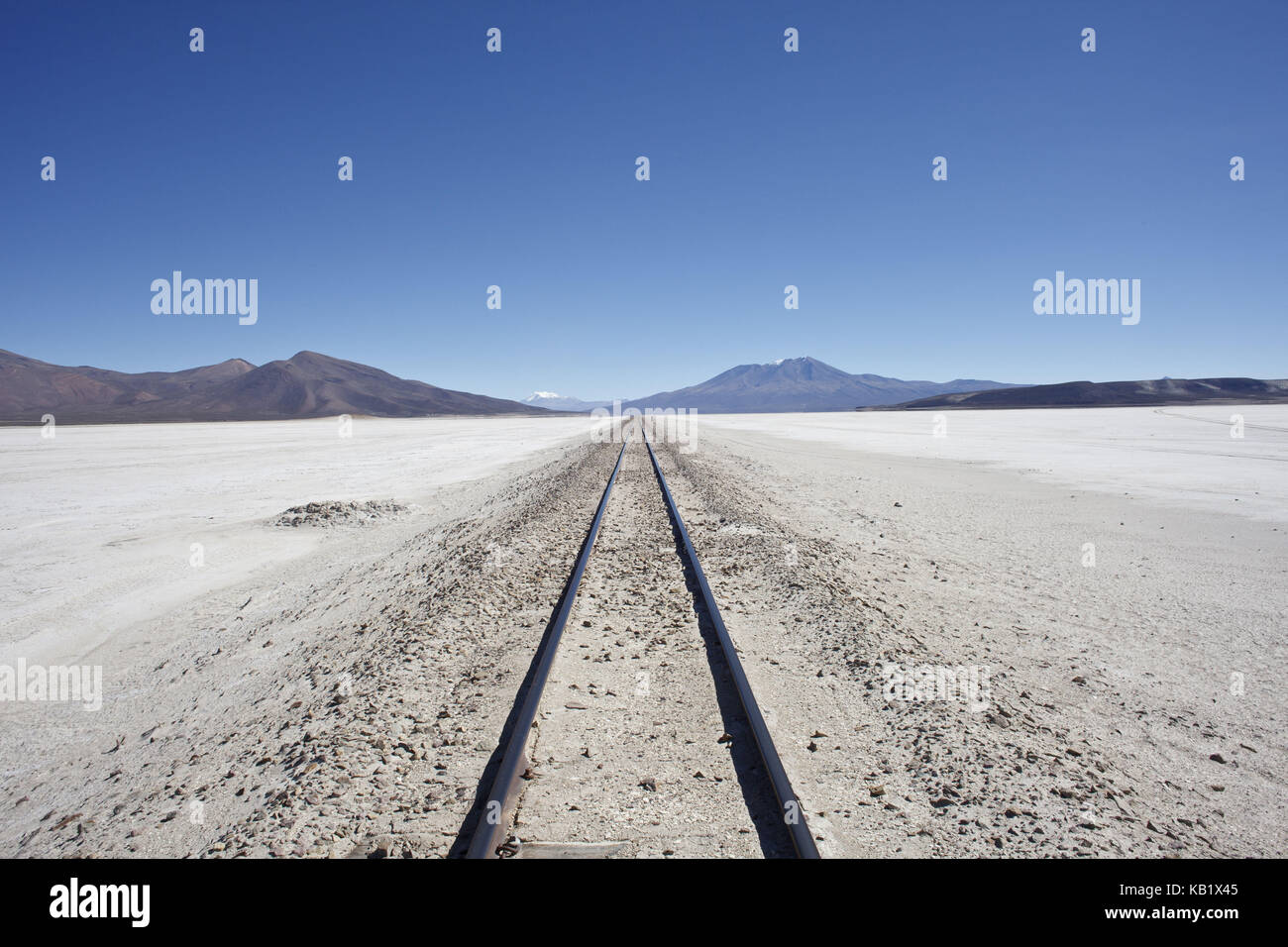 Bolivia, Los Lipez, train rails, Stock Photo