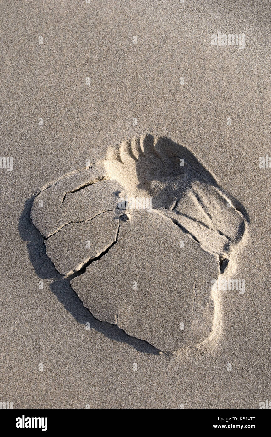 Footprint in Sand, Stock Photo