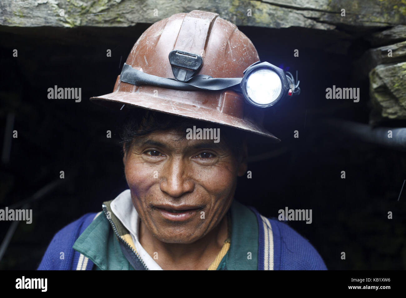 Bolivia, Cordillera Apolobamba, mining, gold, mine worker, Stock Photo