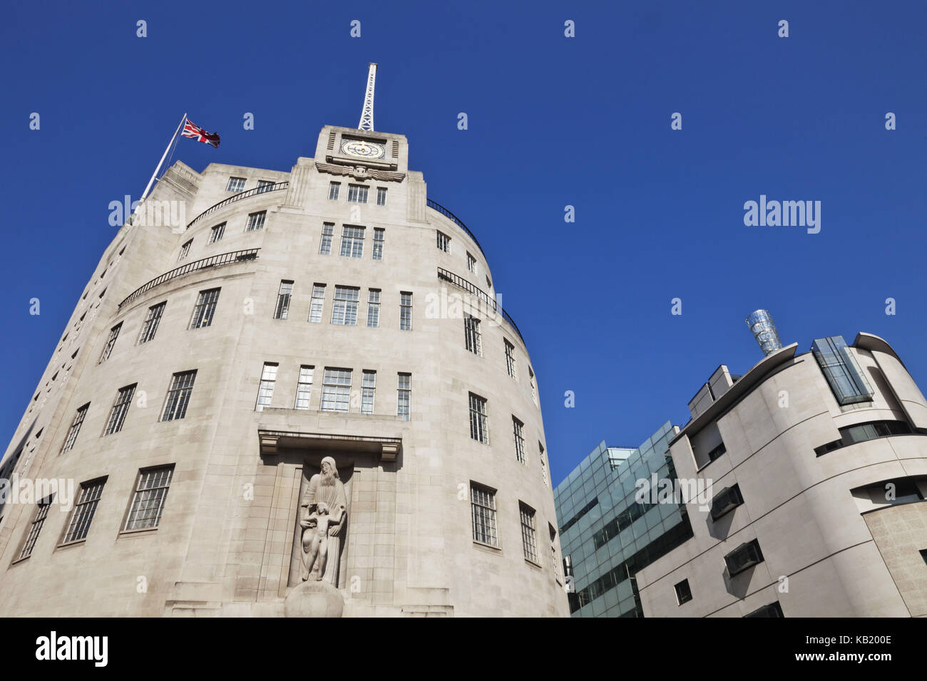 England, London, Portland Place, BBC Broadcasting House, Stock Photo