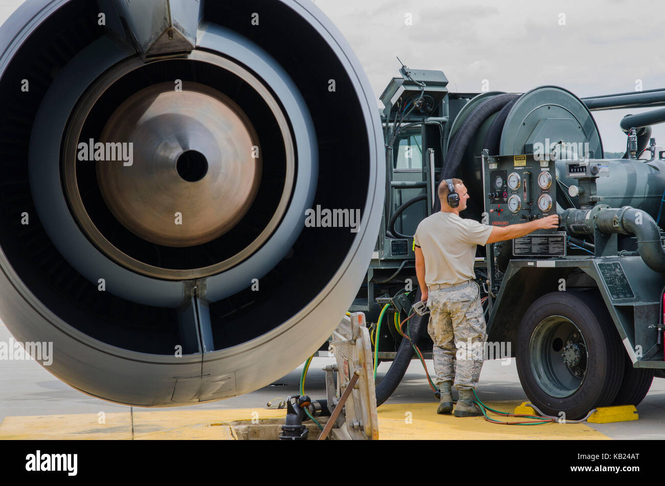 Refueling KC-130 Stratotanker Stock Photo