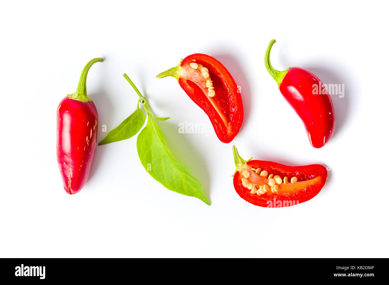 Red jalapenos peppers on white background isolated Stock Photo