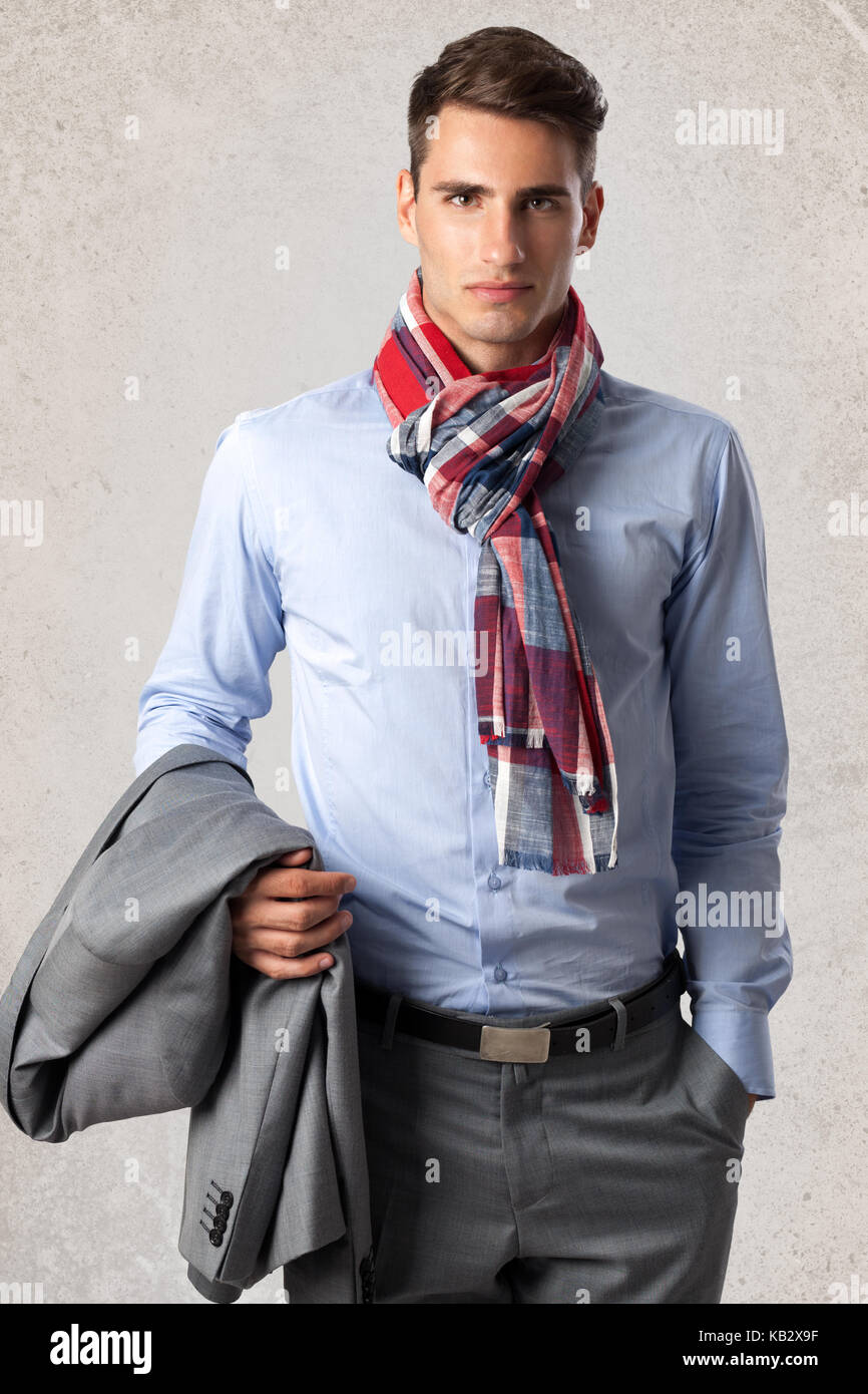 Stylish Young male elegant dressed Stock Photo