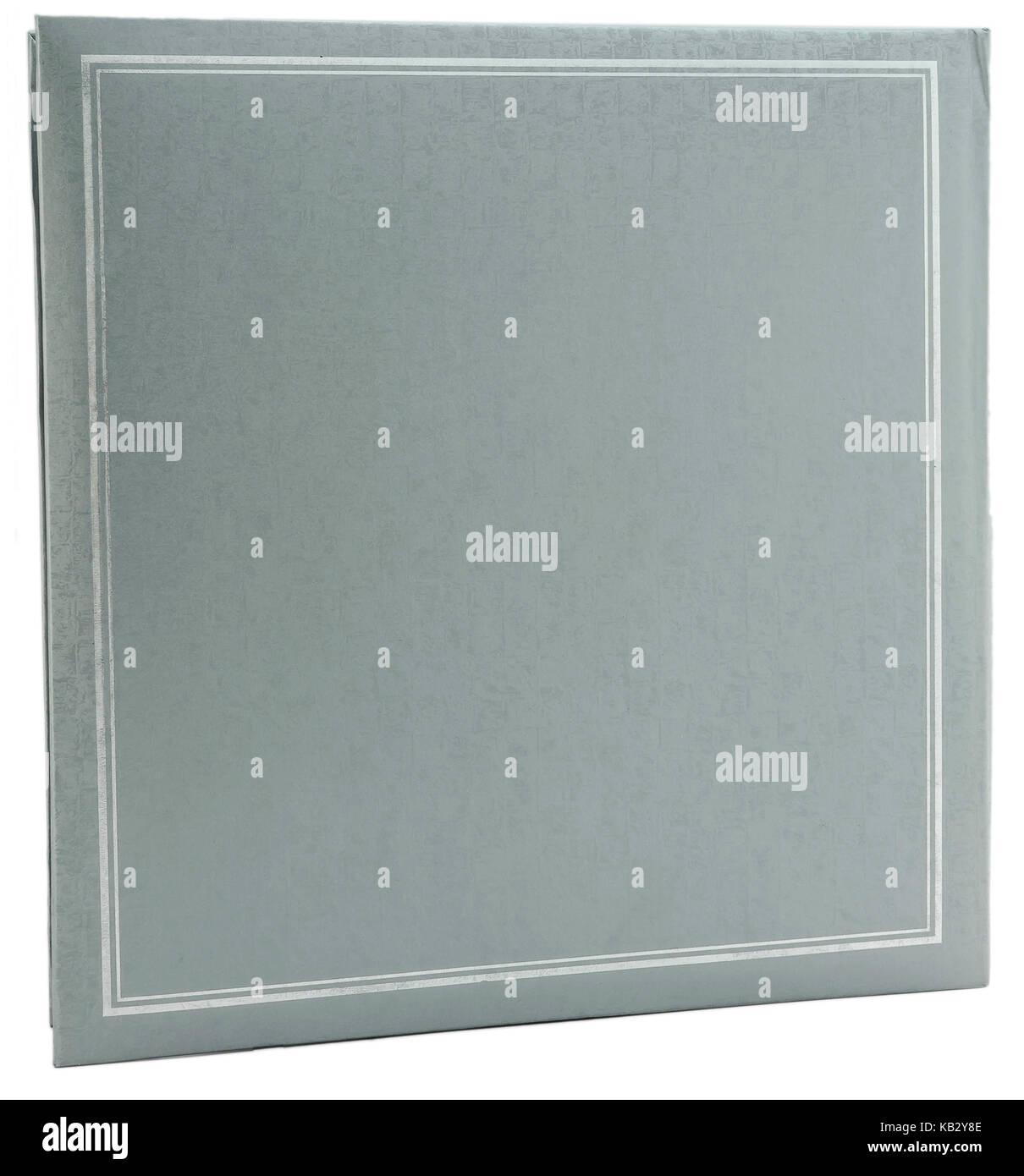 Gray leather photo album cover isolated white background Stock Photo