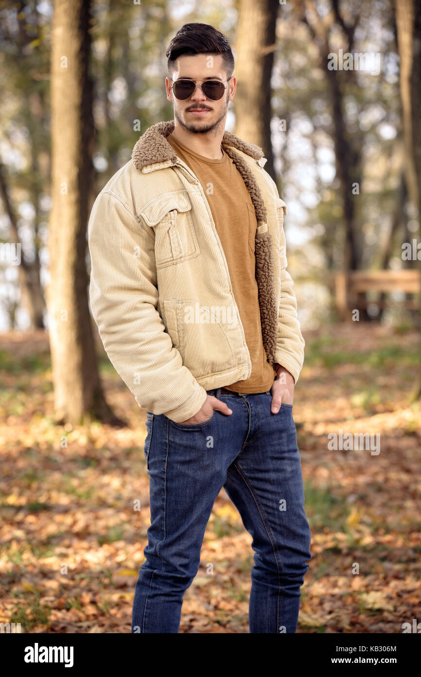 Male posing wearing winter jacket hi-res stock photography and images ...
