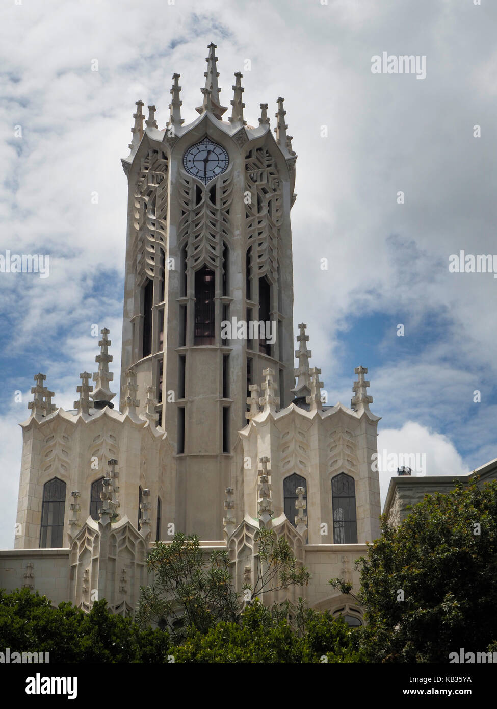 University of Auckland clock tower in New Zealand Stock Photo Alamy