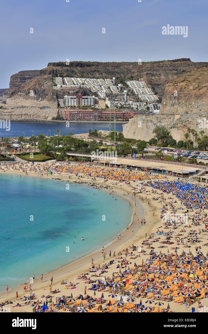 Spain, Canary islands, Gran Canaria, Playa de Los Amadores, close Puerto Rico, Stock Photo