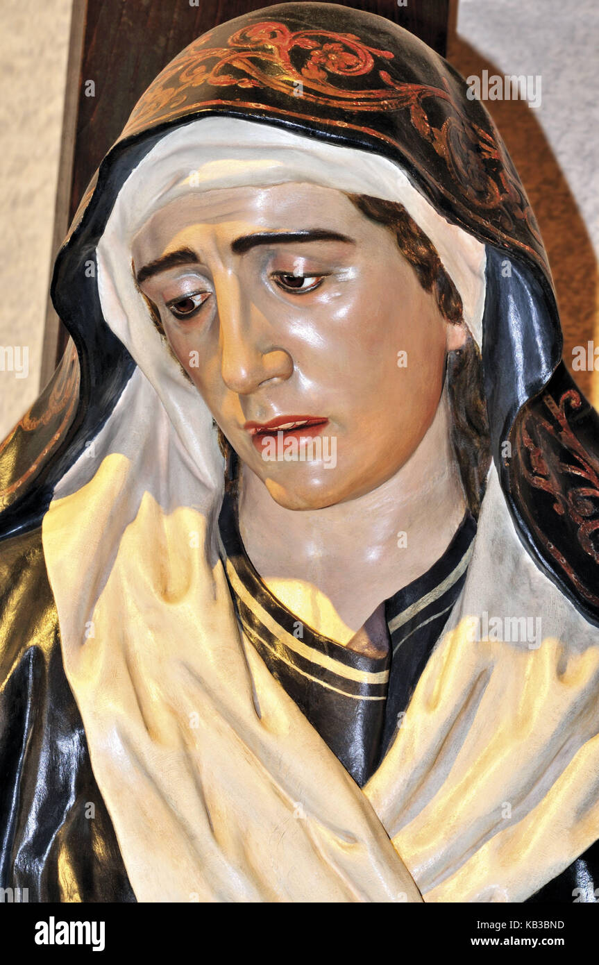 Spain, Kastilien-Leon, Marien's portrait of a crucifixion scene in the Basilca de la Encina in Ponferrada, Stock Photo