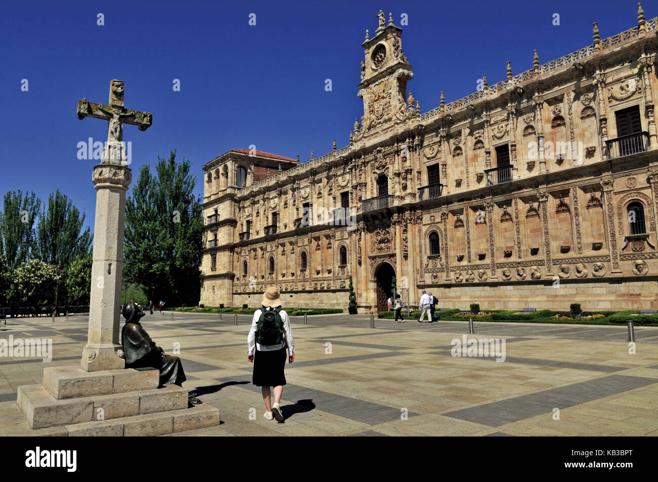 Spain, Kastilien-Leon, Plaza de San Marcos in Leon, Stock Photo