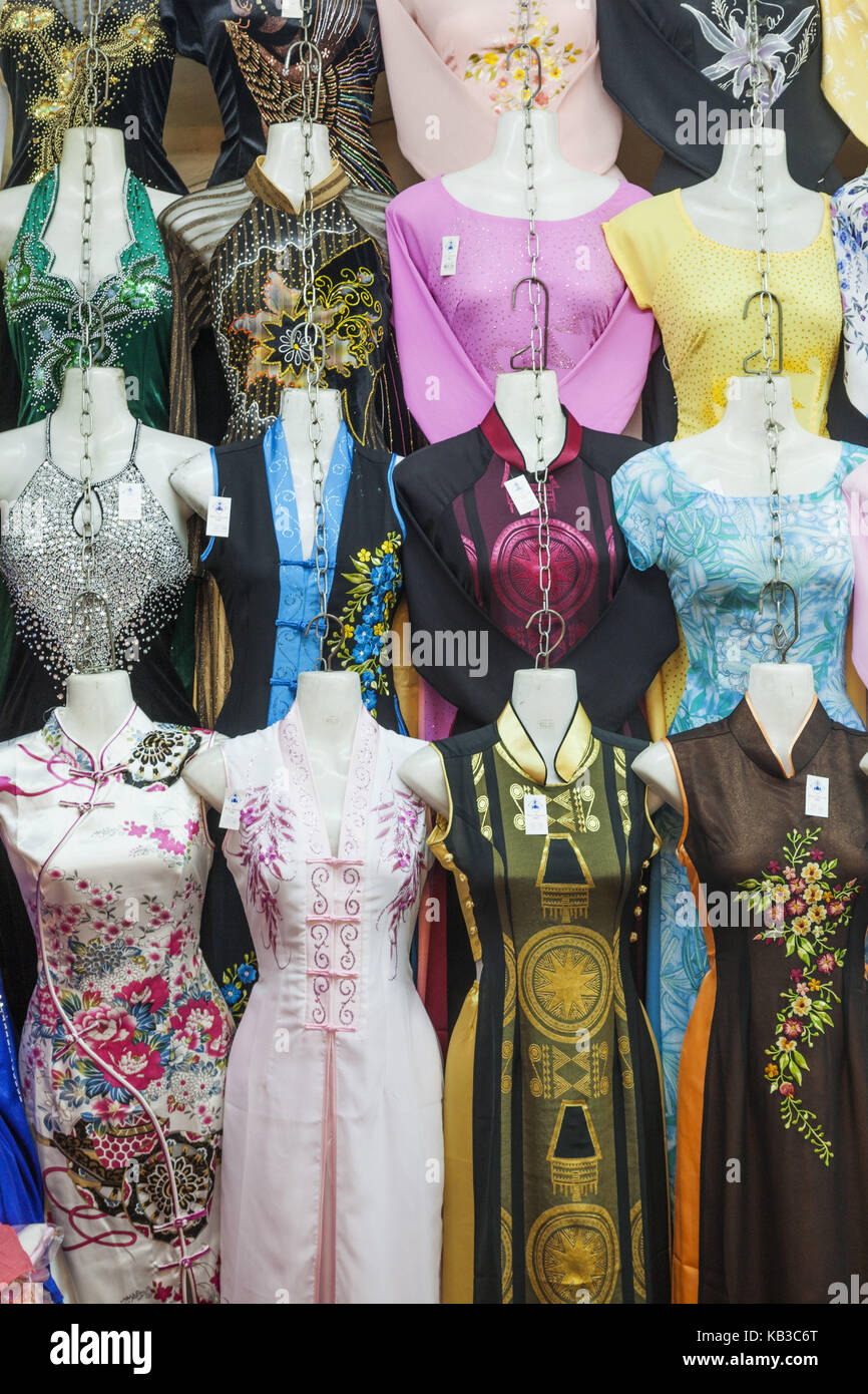 Vietnam, Ho Chi Minh Stadt, Ben Thanh Market, sales of clothes Stock