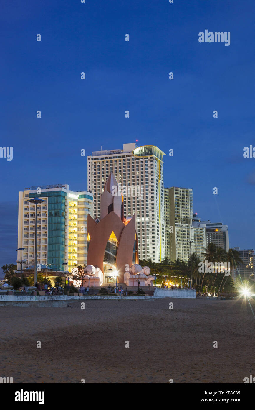 Vietnam, Nha Trang, townscape, beach, evening, Stock Photo