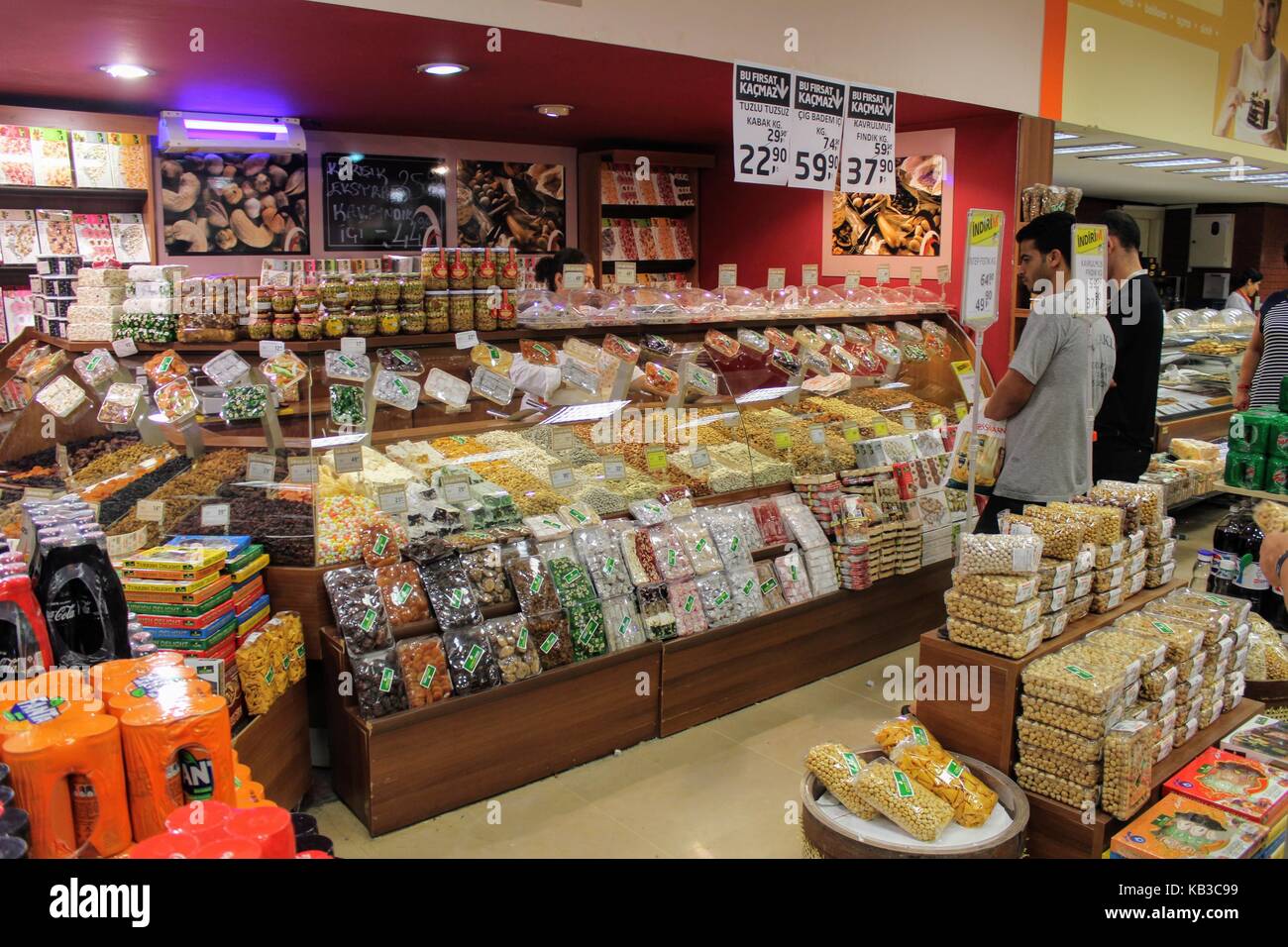 Inside the supermarket 'Migros' near the embankment (Alanya, Turkey). Stock Photo