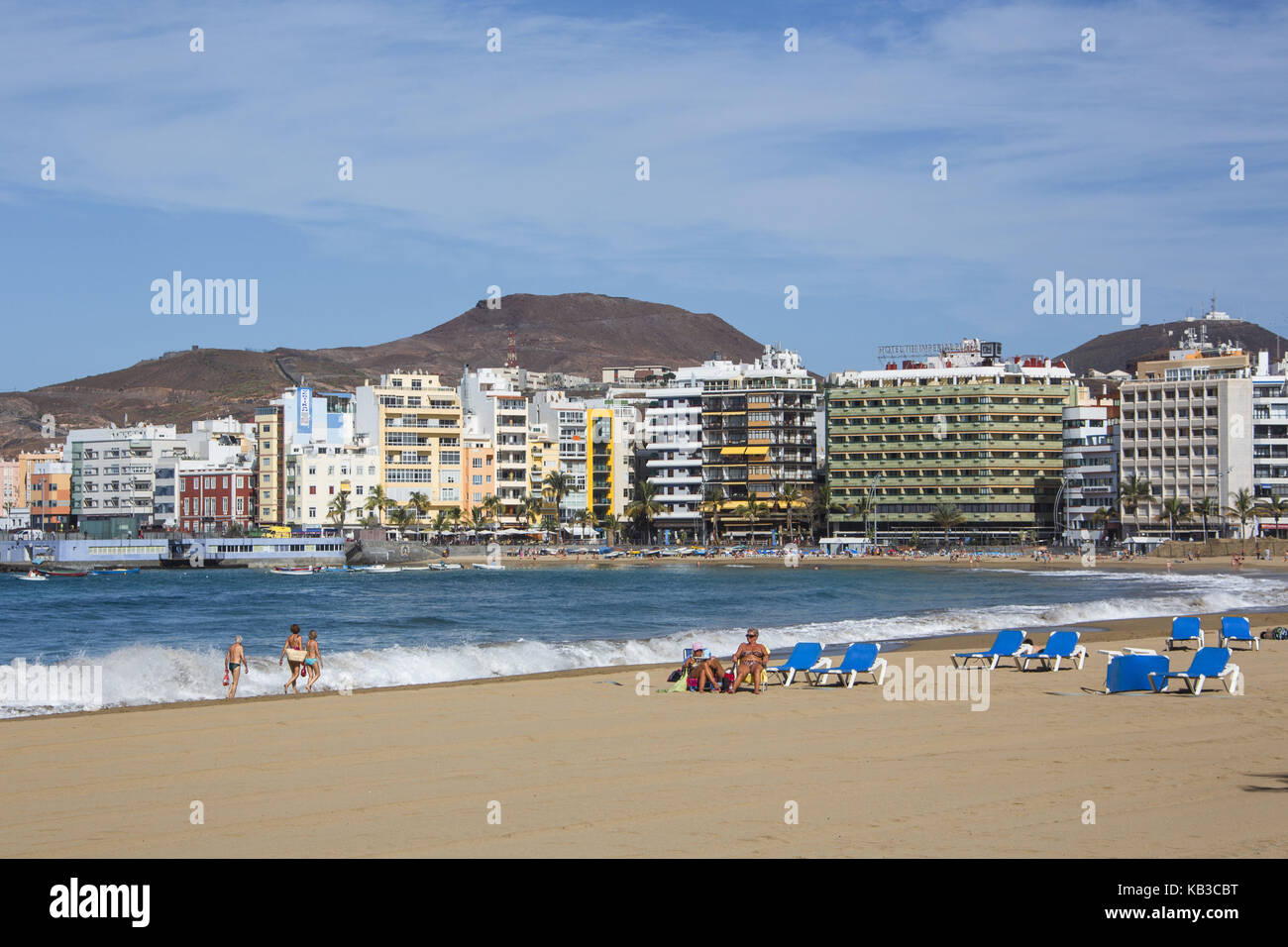 Spain, Canary islands, Gran Canaria, Las of Palma, beach, Playa de las Canteras, Stock Photo