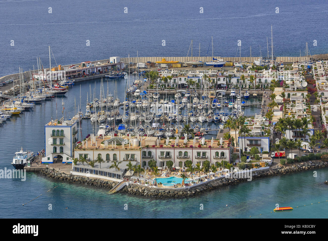 Spain, Canary islands, Gran Canaria, Puerto de Mogan, harbour, Stock Photo