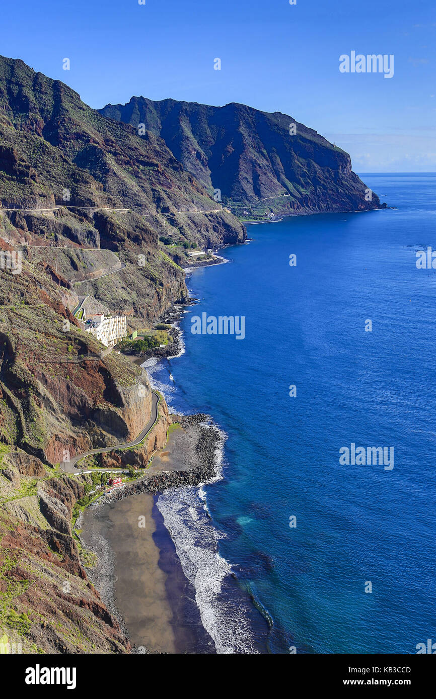 Spain, Canary islands, Tenerife, San Andre, Las Gaviotas, sea, coast, Stock Photo