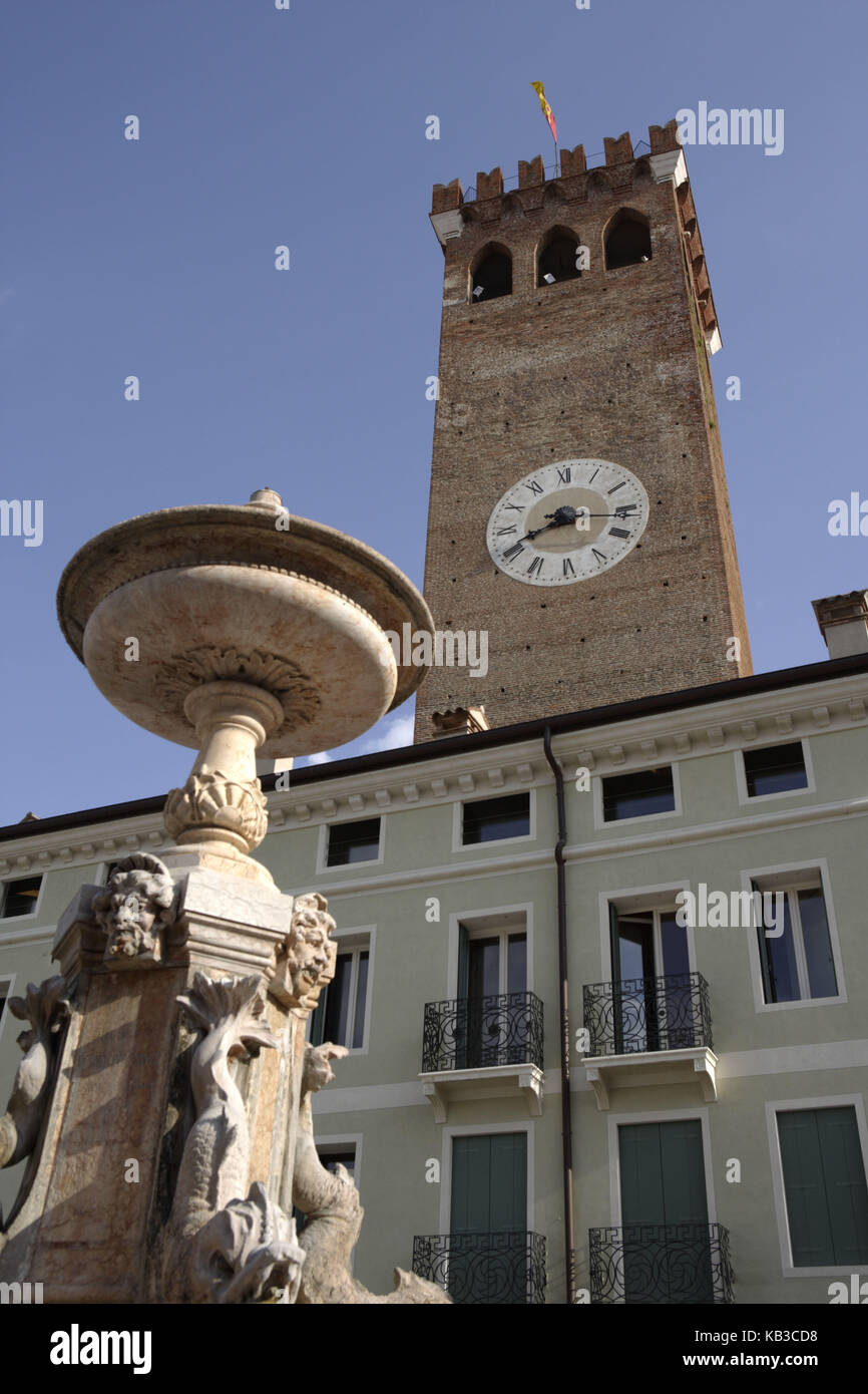 Castello, tower, well, Bassano del Grappa, Vicenza, Veneto, Italy, Stock Photo