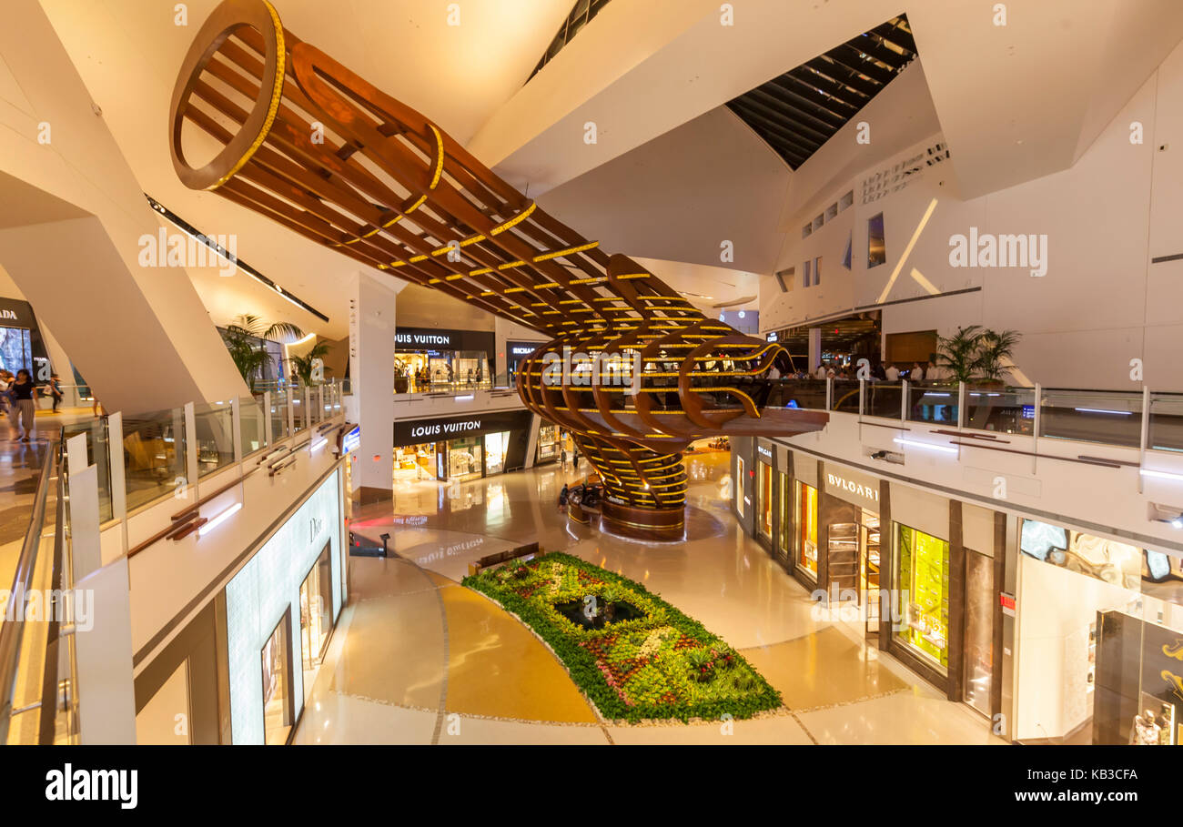 Interior view of the Aria Resort and Casino Mall in Las Vegas Nevada. Stock Photo