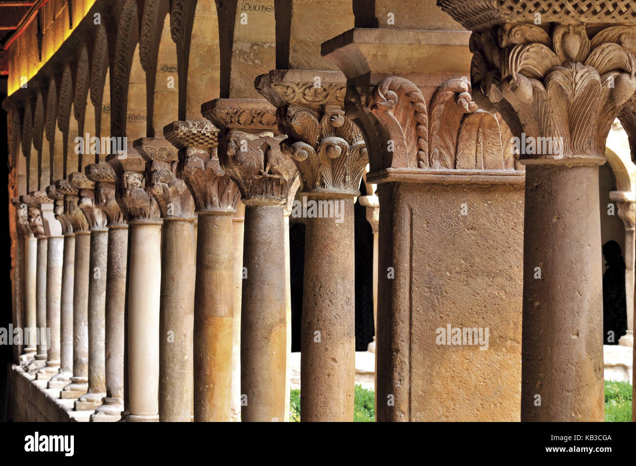 Spain, Kastilien-Leon, Romanesque capitals of the monastery of the world cultural heritage monastery of Santo Domingo de silos, Stock Photo