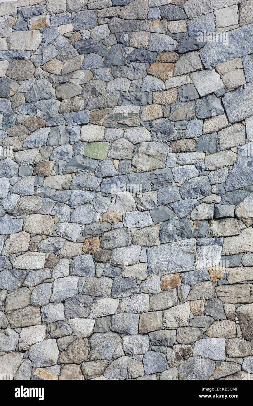 Japan, Honshu, Aichi, Nagoya, castle Nagoya, wall, stones, construction method, sample, medium close-up, detail, Stock Photo