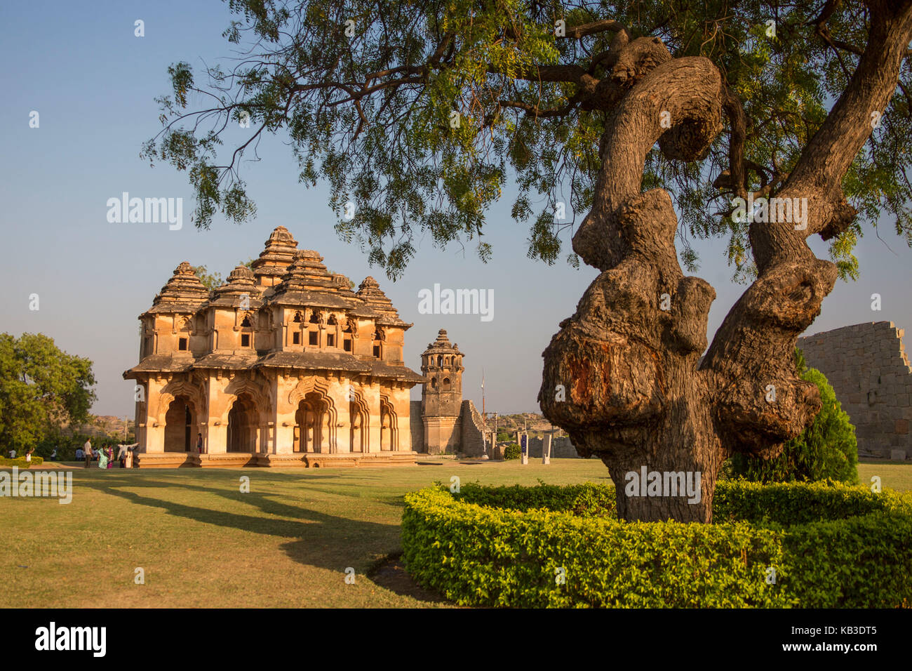 India, Karnataka, Hampi, ruins of Vijayanagar, Lotos Mahal Stock Photo
