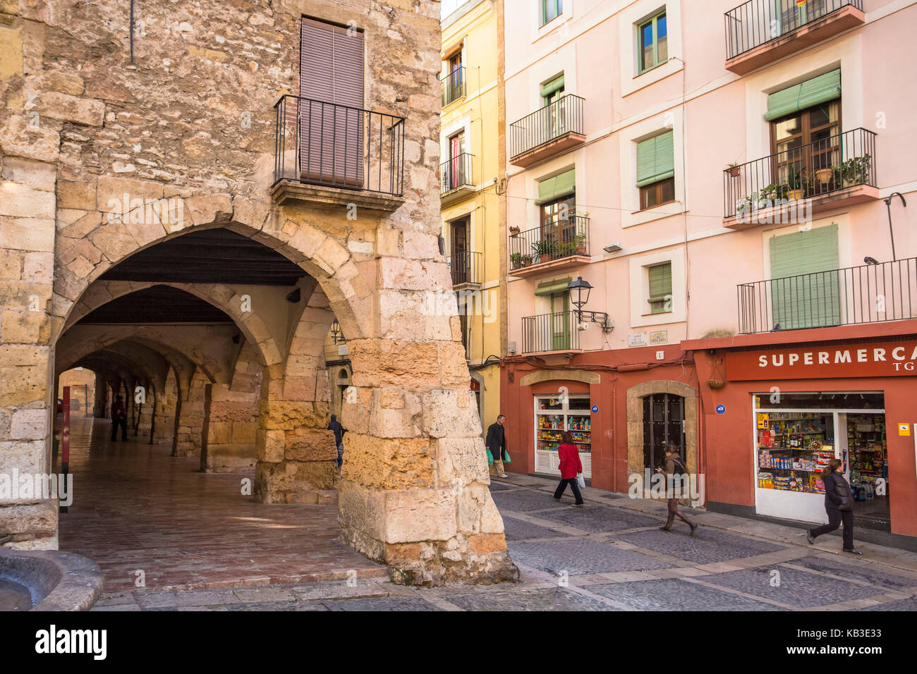 Spain, Catalonia, Tarragona, Old Town, Civaderia street, world cultural heritage Stock Photo