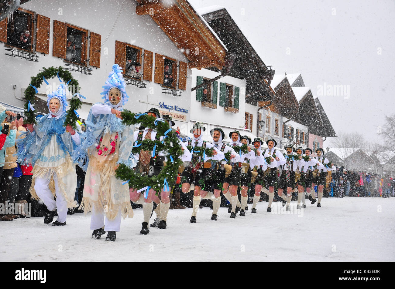 Germany, Bavaria, Mittenwald, carnival revelry, Stock Photo