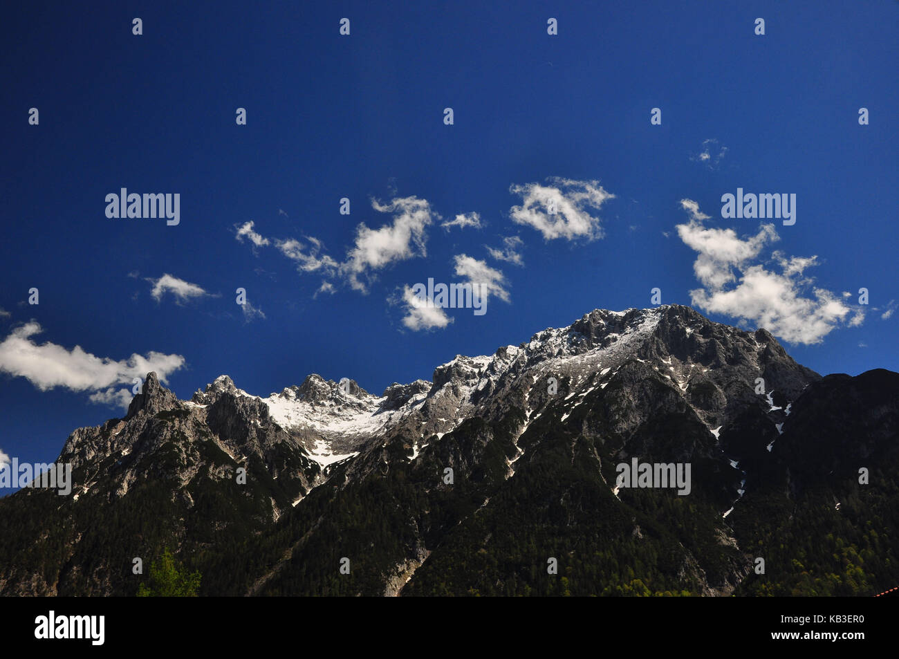 Alps, mountains, mountain peaks, summer skys, Stock Photo