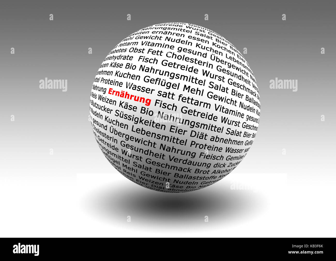 Word ball to the nutrition, Stock Photo