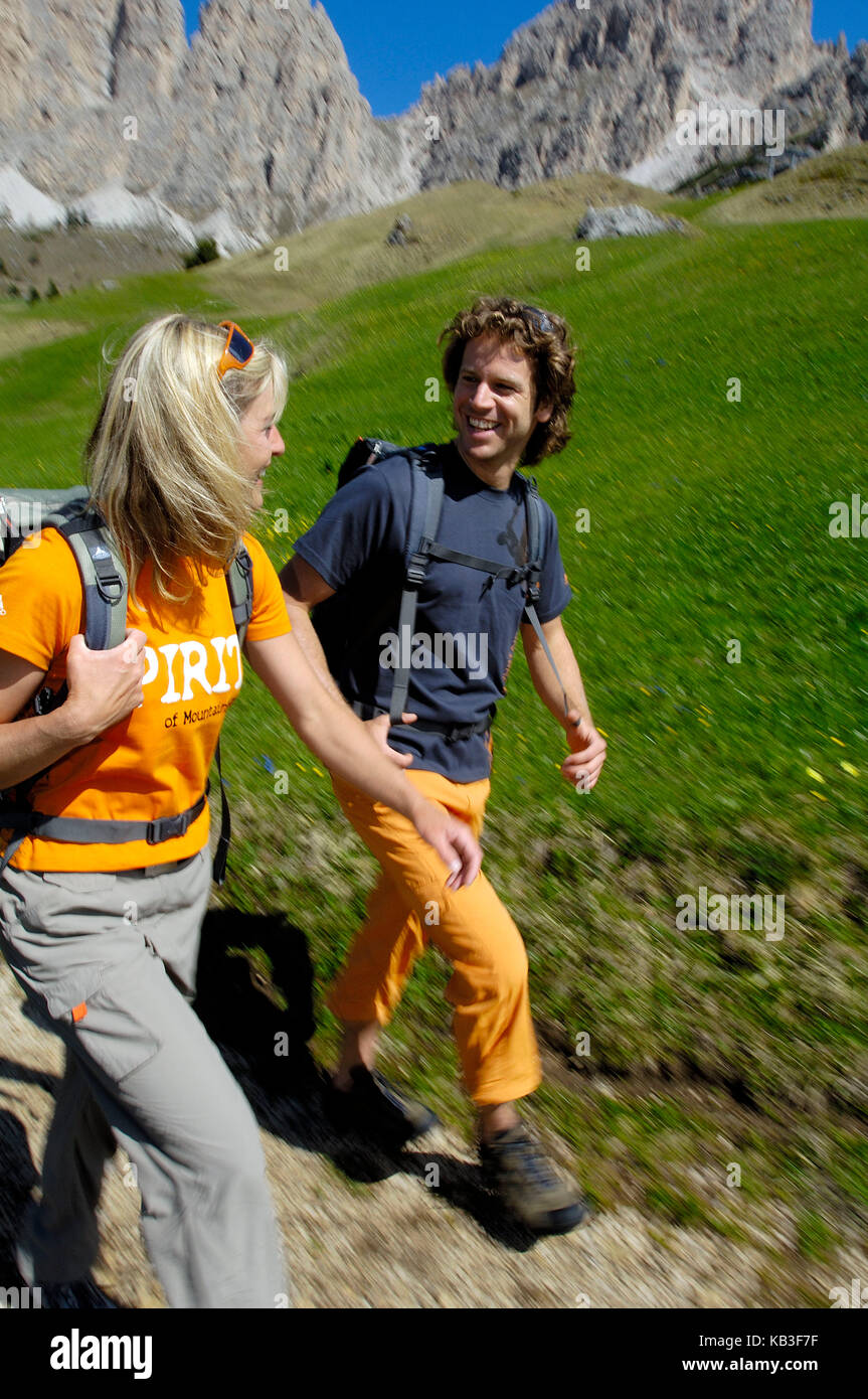 Hiking in the dolomites Stock Photo - Alamy