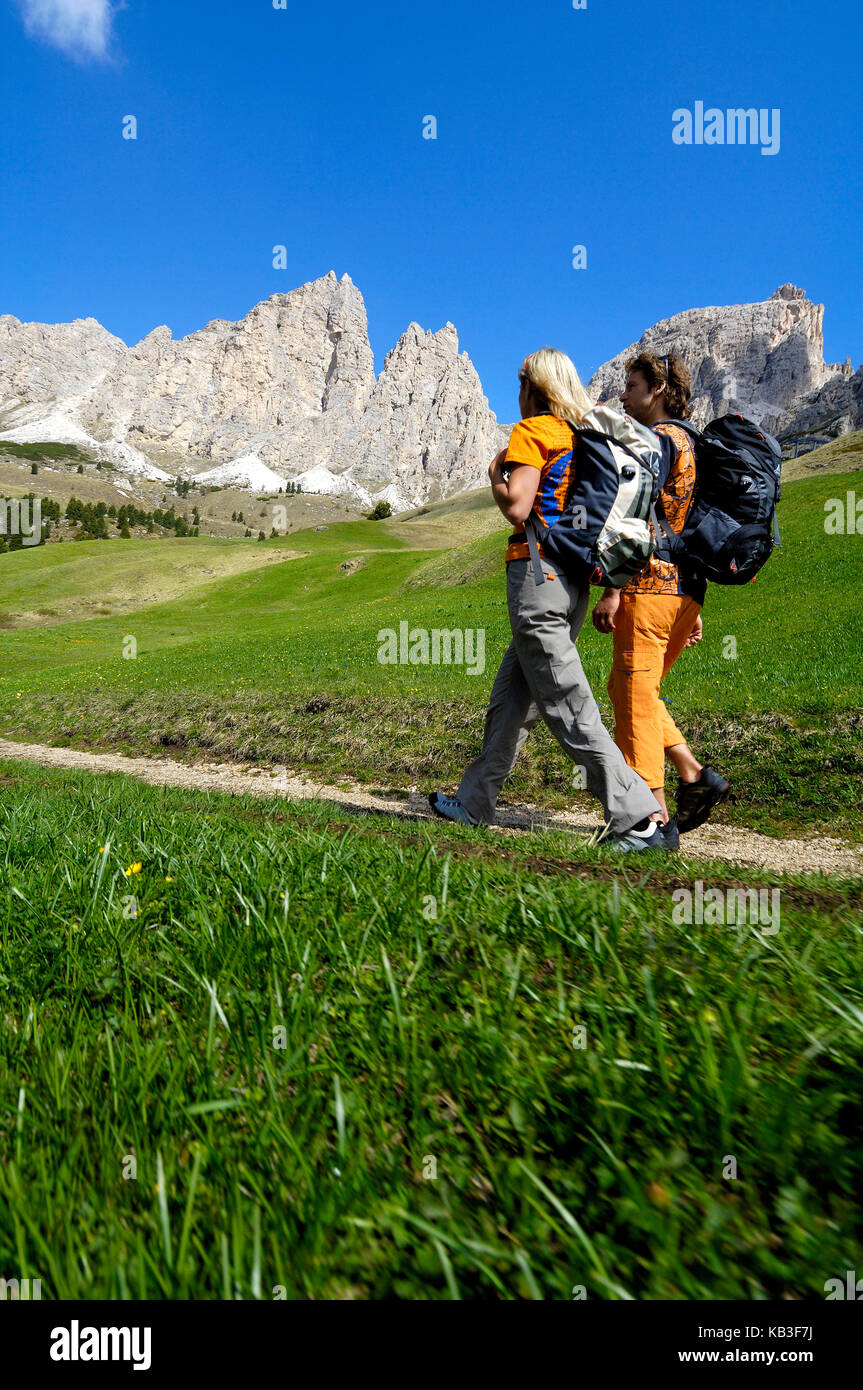 Hiking in the dolomites Stock Photo - Alamy