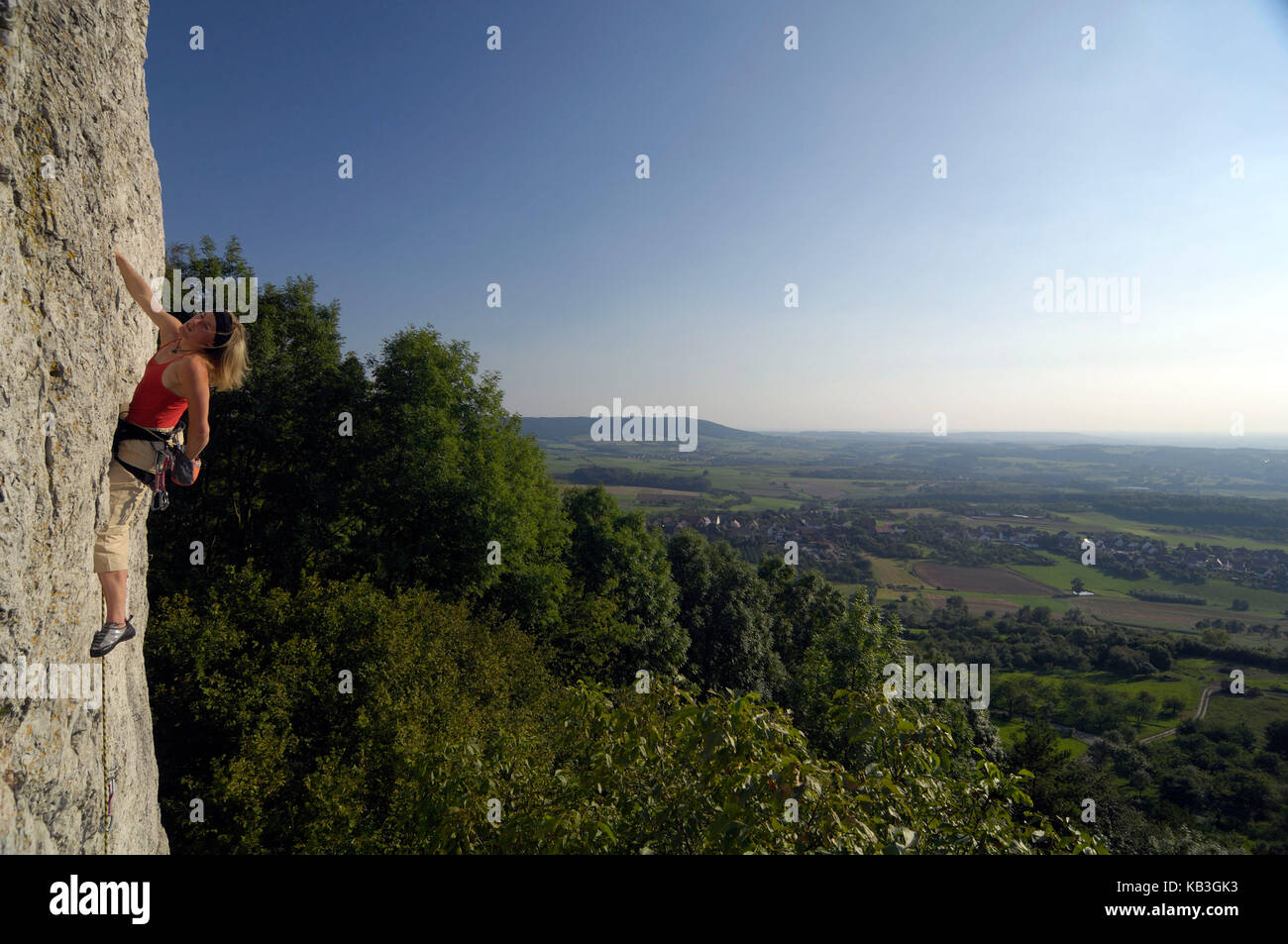 Sport climbing in Franconian Switzerland Stock Photo Alamy