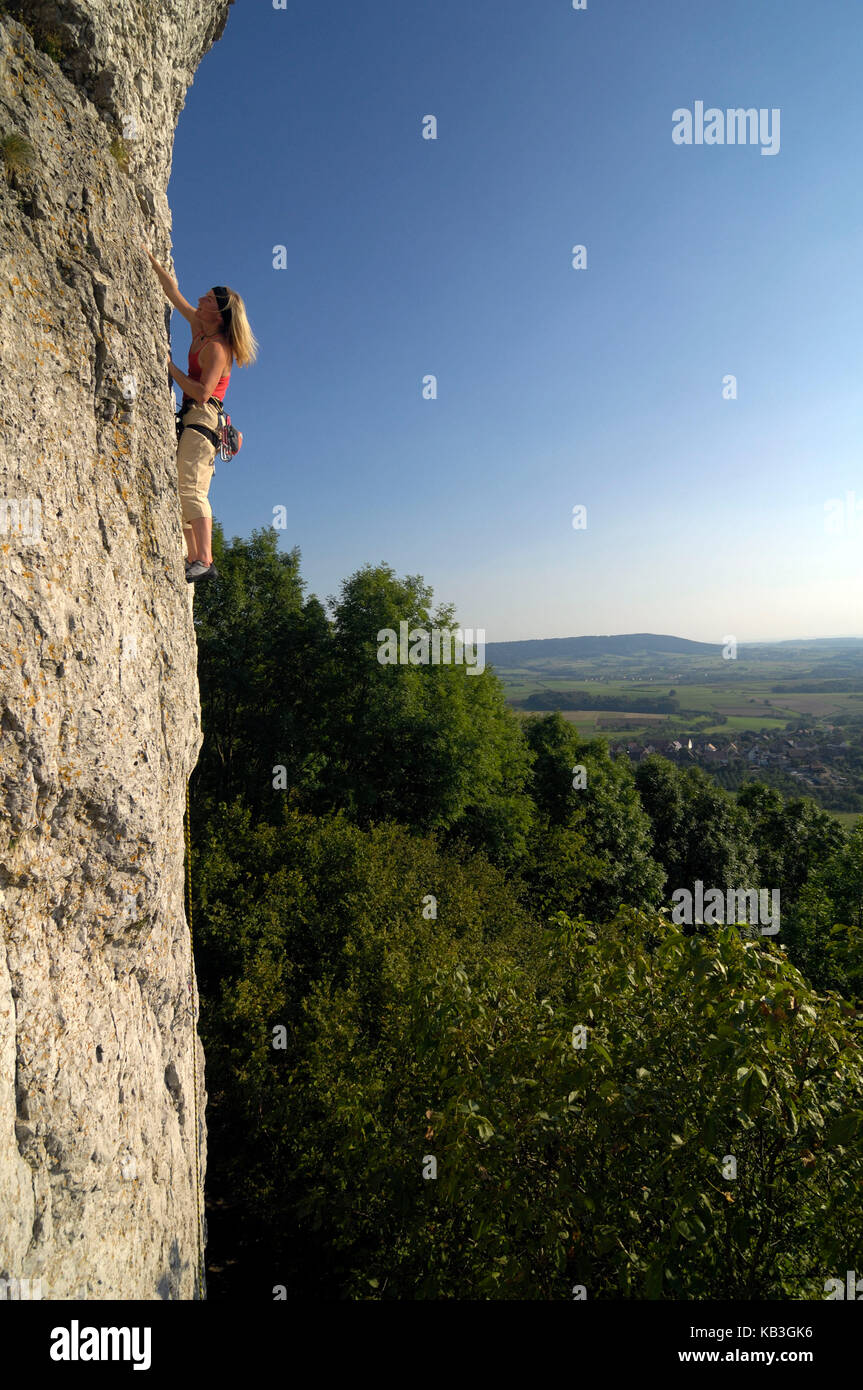 Sport climbing in Franconian Switzerland Stock Photo Alamy