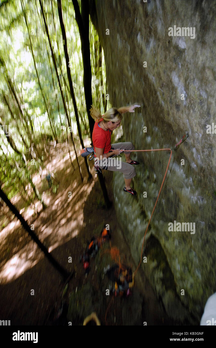 Sport climbing in Franconian Switzerland Stock Photo Alamy