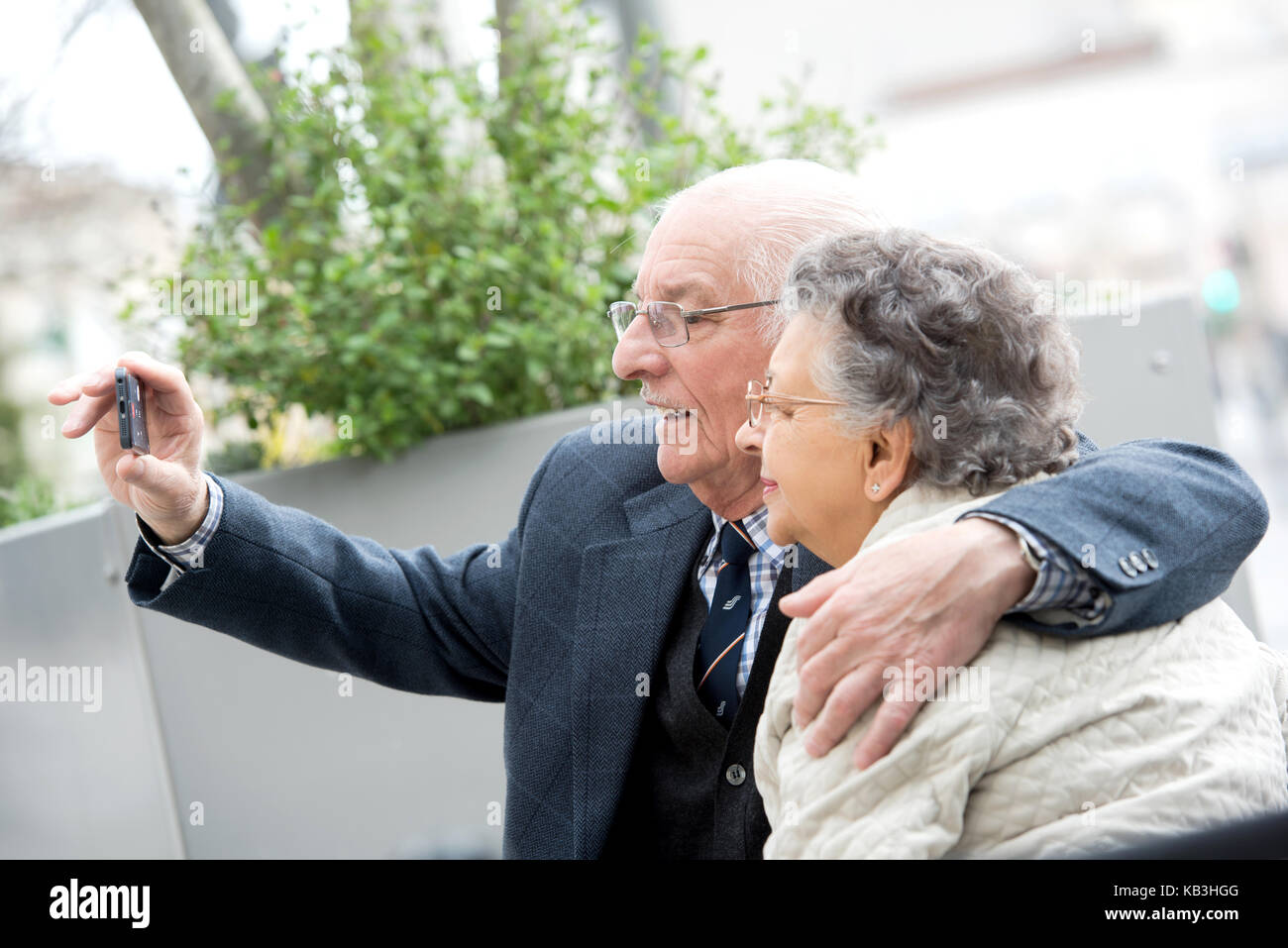 Senior man woman making selfie hi-res stock photography and images - Alamy