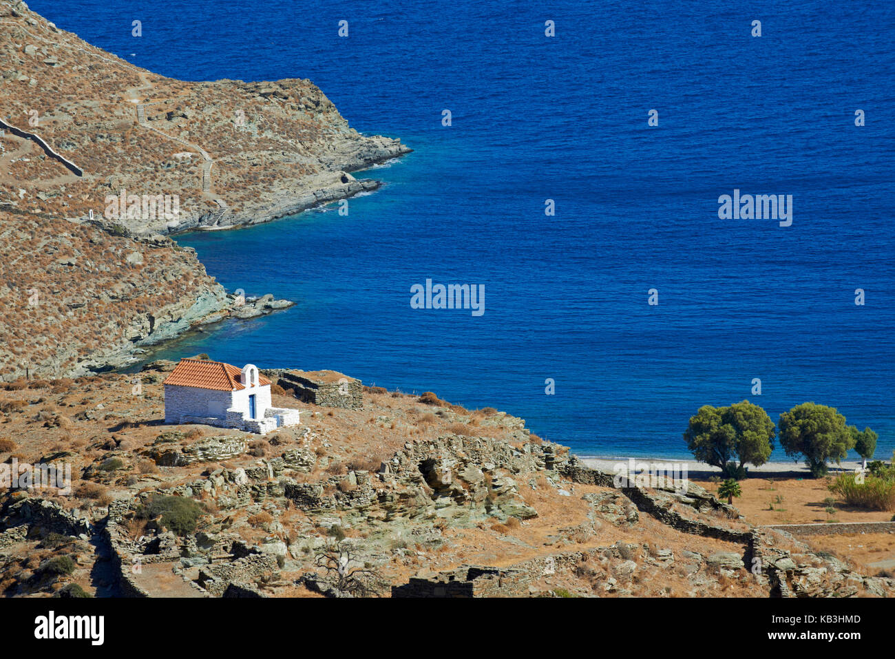 Small church on the island Kythnos, Greece, Europe, Stock Photo