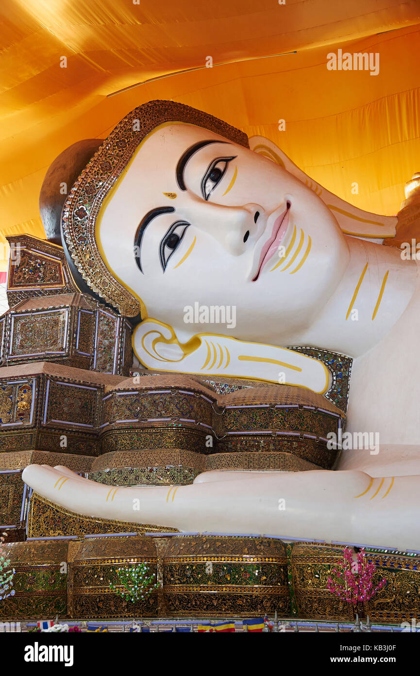 lying Buddha, Myanmar, Asia, Stock Photo