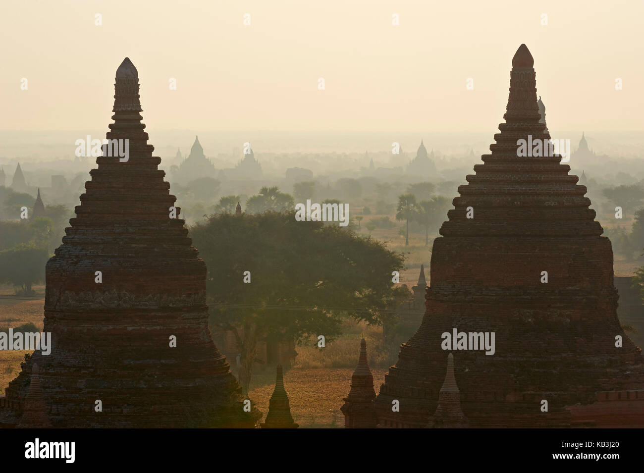temple complex Bagan, Myanmar, Asia, Stock Photo