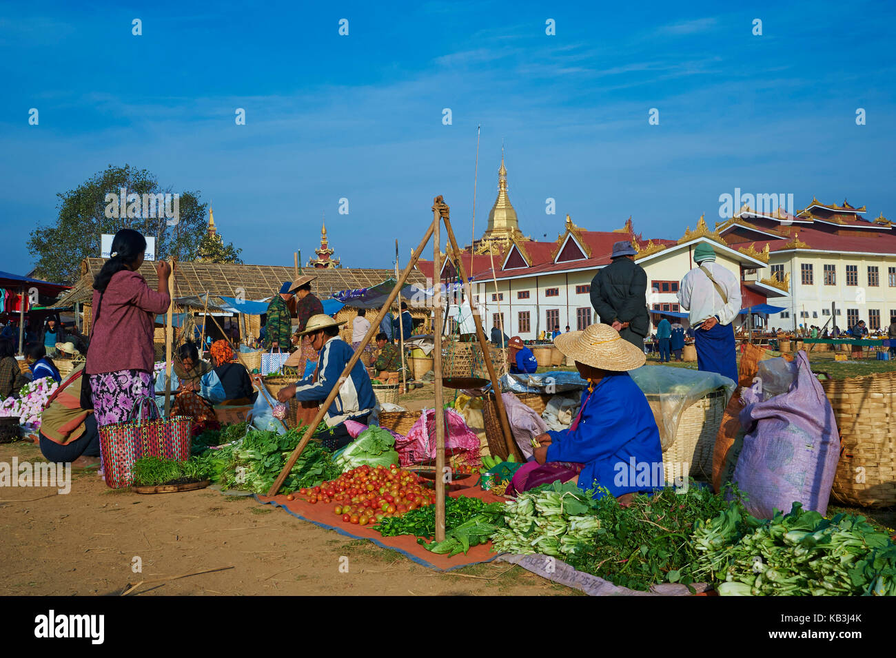Market stalls, Myanmar, Asia, Stock Photo