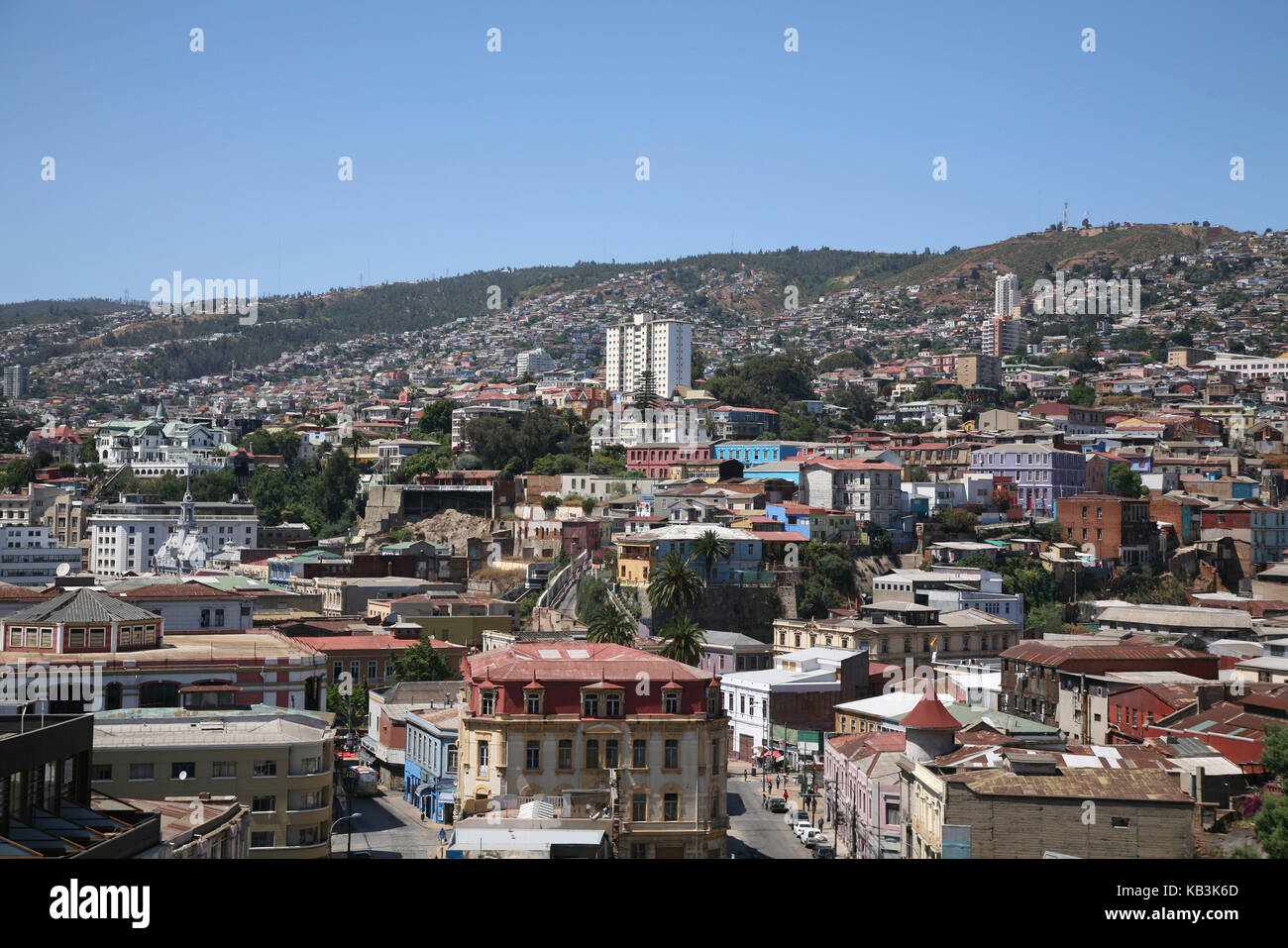 Chile, Valparaiso, town view, Stock Photo