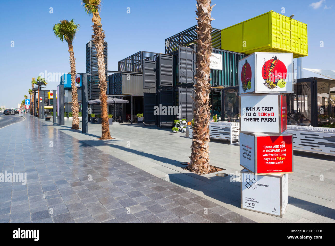 UAE, Dubai, Jumeirah, The Dome Box, new shopping mall built of shipping