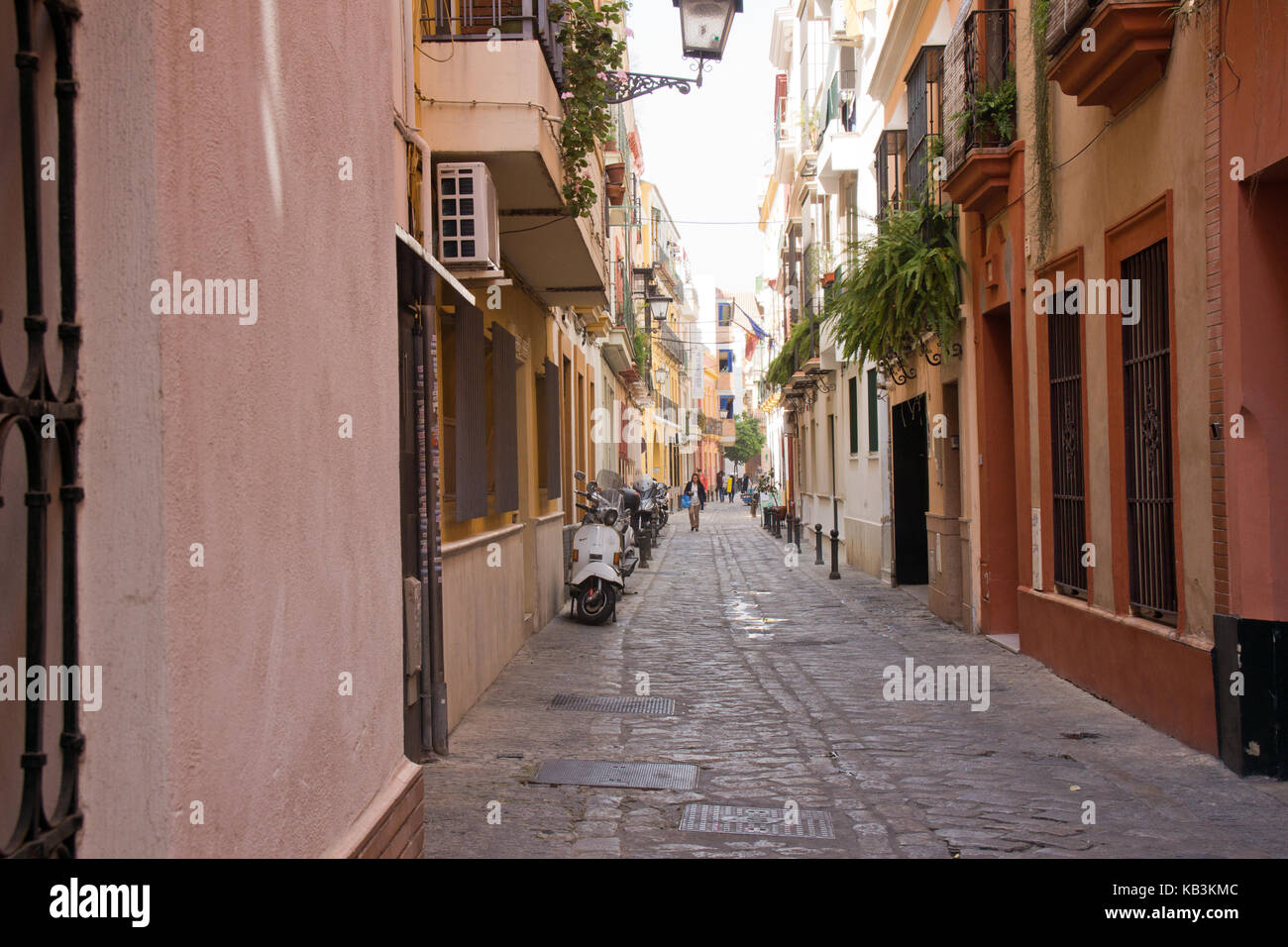 Narrow street in Seville, Spain Stock Photo