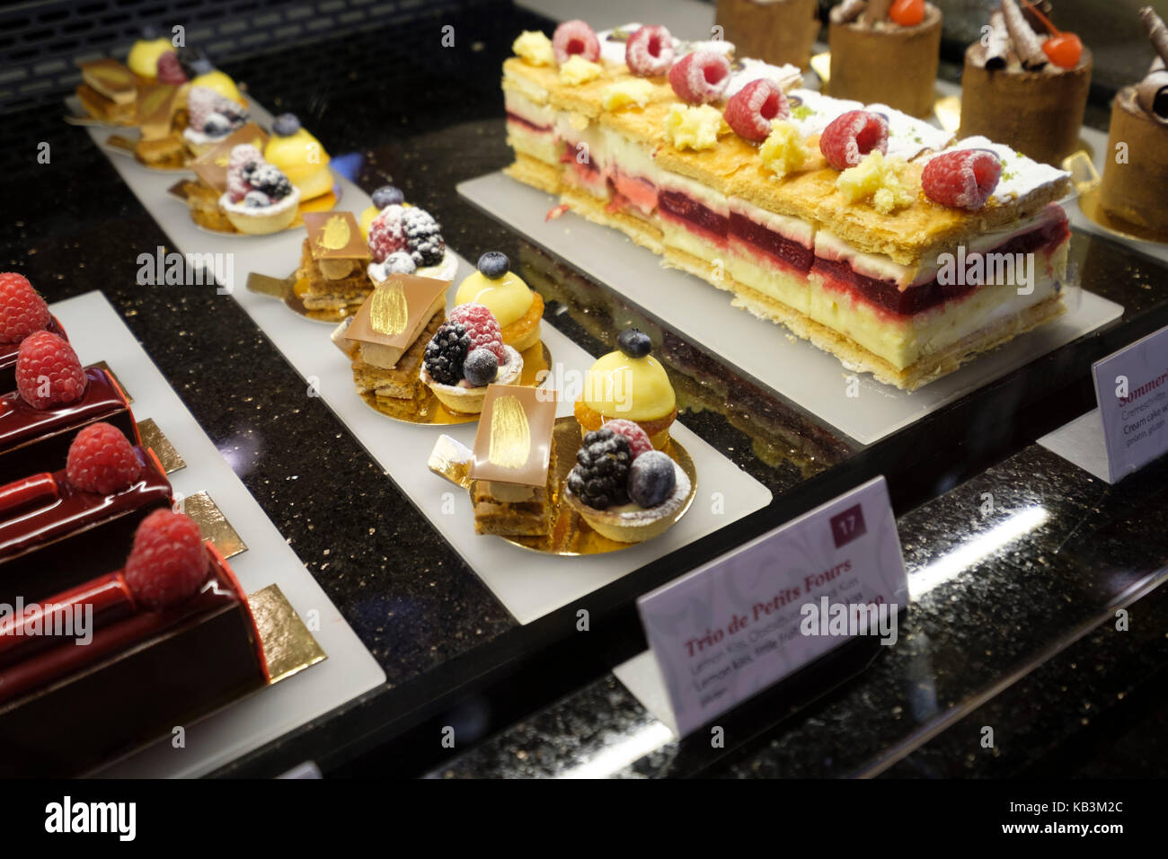Cakes and sweets showcase in Café Central, Vienna, Austria, Europe