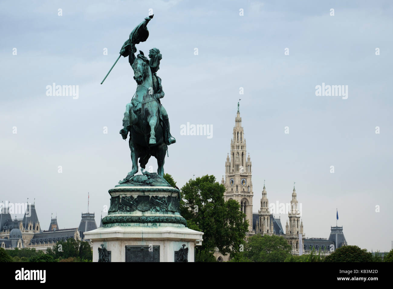 Equestrian statue of Erzherzog Karl Archduke Charles of Austria in Vienna Stock Photo
