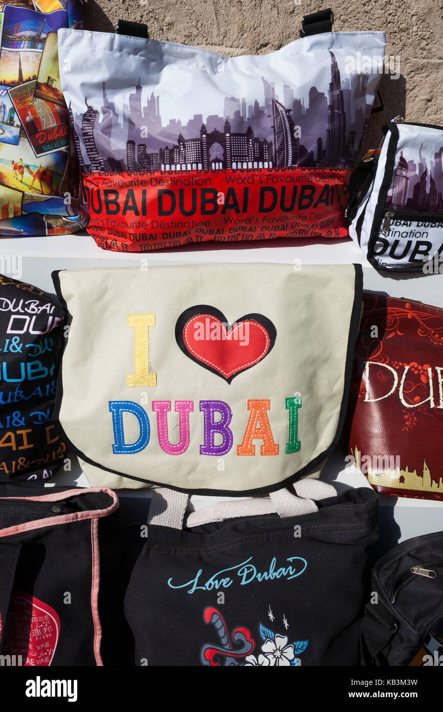 UAE, Dubai, Deira, souvenir bags Stock Photo Alamy