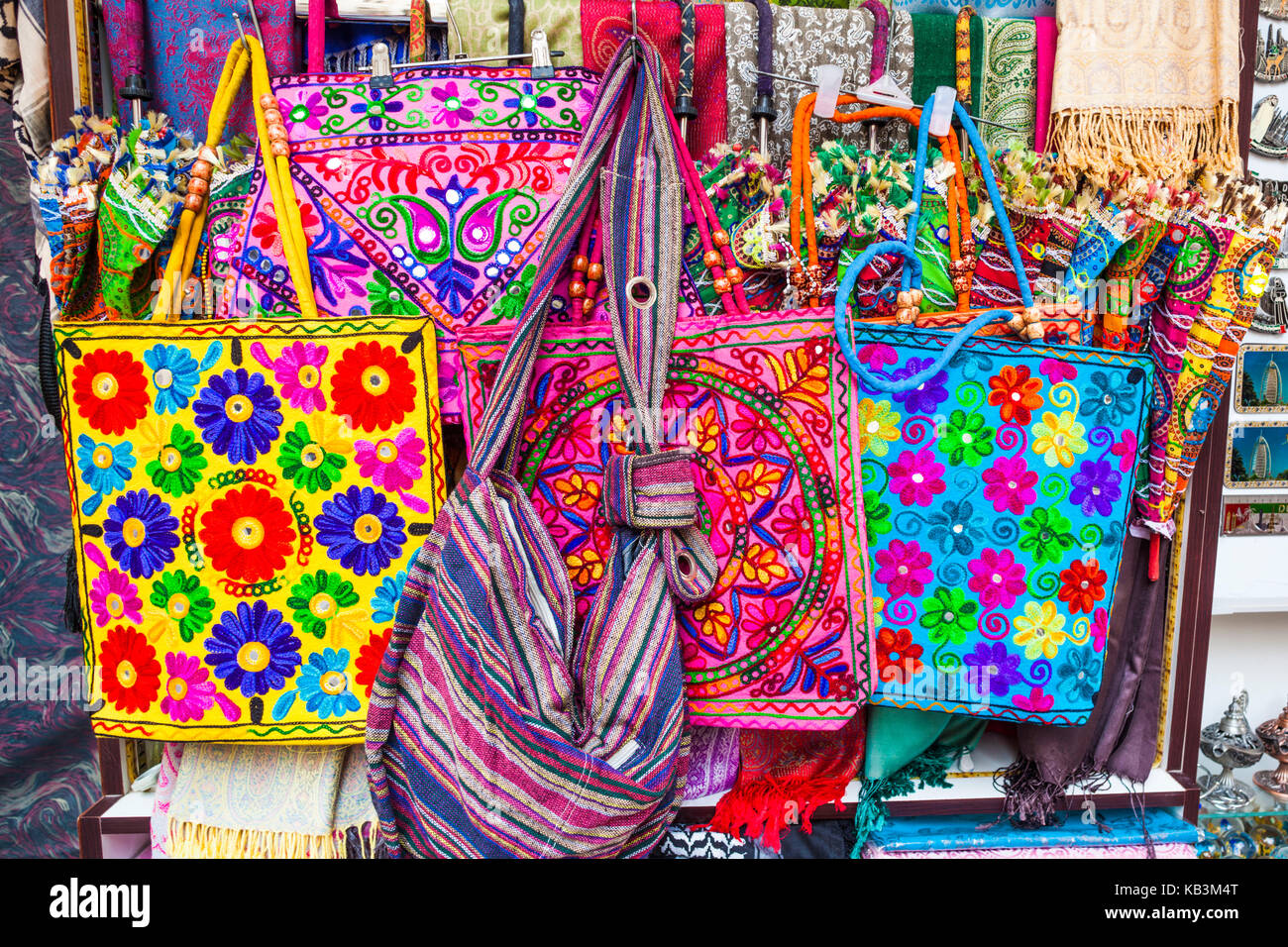 UAE, Dubai, Deira, souvenir bags Stock Photo Alamy