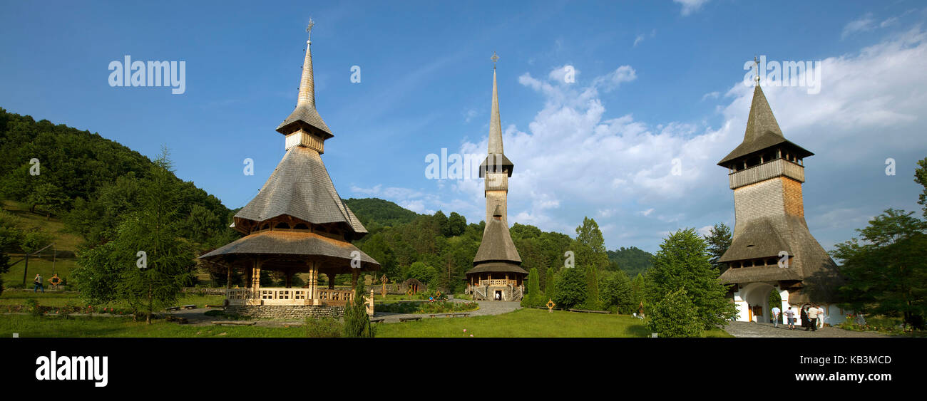Romania, Maramures region, Carpathians mountains, Iza valley, monastery of Barsana (Manastirea Barsana) Stock Photo