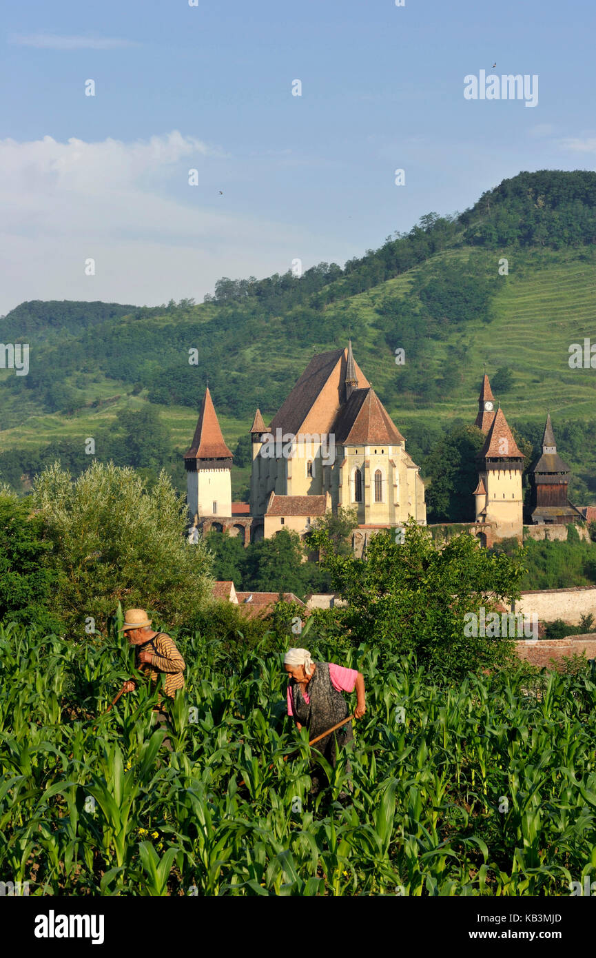 Romania, Transylvania, village and citadel of Biertan, part of villages with fortified churches in Transylvania, listed as World Heritage by UNESCO Stock Photo