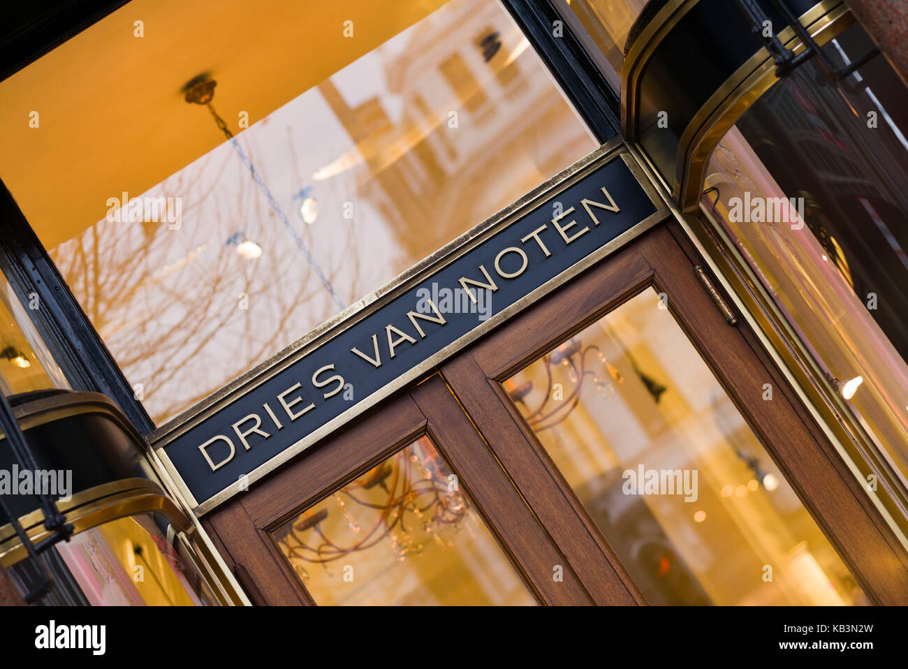 Belgium, Antwerp, sign for the flagship store of Antwerp Six star